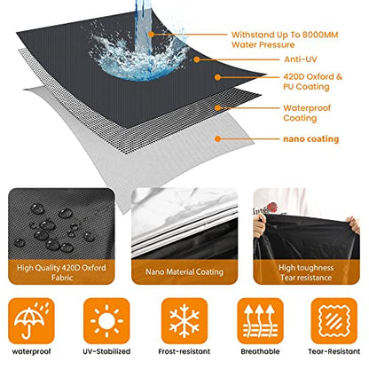 Motorcycle Cover Waterproof Outdoor,420D Universal Cover Motorcycle，All Season Protection,with License Plate Window, 4 Reflective Strips, Lock-Holes,Storage Bag(XL - 82" X 37" X 50") - size: XL (82" x 37" x 50")
