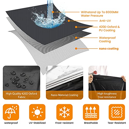 Motorcycle Covers Waterproof Outdoor Storage,420D Heavy Duty Motorcycle Tarp,Universal for All Season,with License Plate Window, 4 Reflective Strips, Lock-Holes Storage Bag (XXL -90" x 37" x 50") - size: XXL (90" x 37" x 50")