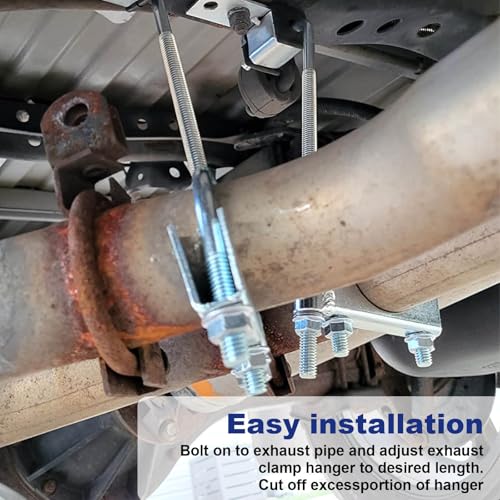 3" Universal Exhaust Clamp with Hanger,Made of Heavy-Duty Steel Clamp with Rear Muffler Hanger Exhaust Pipe,Exhaust System Hanger Car Truck Exhaust Pipe,2PCS (2Pcs 3 Inch) - size: 2Pcs 3.0Inch