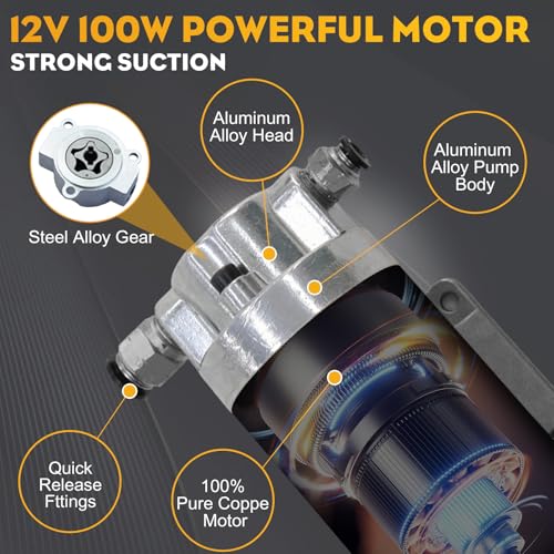 Electric Oil Change Pump, Oil Extractor Pump 12/24V 100W - color: A-White Hose