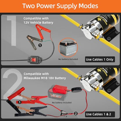 100W Electric Oil Change Extractor Pump, 1-4L/min Oil Transfer Pump for Engine/Transmission/Gear Oil Change, Compatible with Milwaukee M18 Battery(Oil Pump-B+Red Adapter) - color: Oil Pump-B+Red Adapter