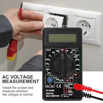DT-830D Digital Multimeter with Buzzer Square Wave Output Voltage Ampere Ohm Tester Probe DC AC LCD Overload Protection