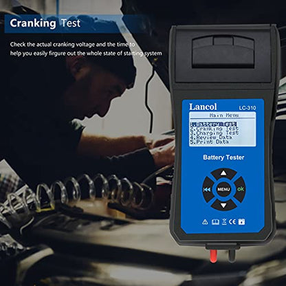 Lancol Car Battery Tester with Printer 12V Automotive Load Tester Alternator Tester Auto Digital Analyzer Tool Charging Cranking System Tester for Car Truck Motorcycle ATV SUV Boat Yacht