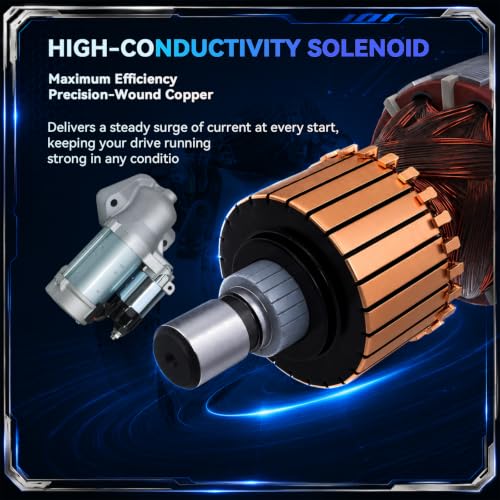 31200-RK1-A71 10912N Starter Motor for 2016-2020 Honda Pilot, 2014-2017 Odyssey, 2017-2019 Ridgeline & 2014-2015 Acura MDX, 2012-2014 TL, V6 3.5L 3.7L, 12V 1.8KW 19 Teeth CCW - size: 428000-7020