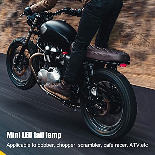 DREAMIZER Universal Motorcycle 28 LED Tail Lights Run Driving License Plate Light Rear Brake Indicator Lamp Compatible with Bobber ATV Quads Street Cruiser Dirt Bike - size: Oval