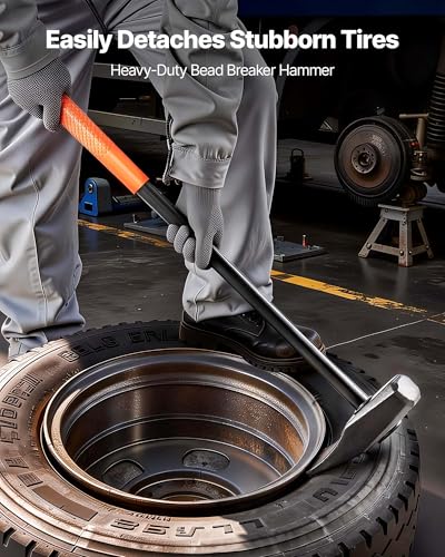 VEVOR Tire Bead Breaker Wedge, 32" Handle, Duck-Billed Tire Hammer, Heavy Duty Bead Breaker Tool & Duckbill Iron with Cast Iron Head for Motorcycles, Cars, Buses, Trucks, ATVs, UTVs, and Tractors
