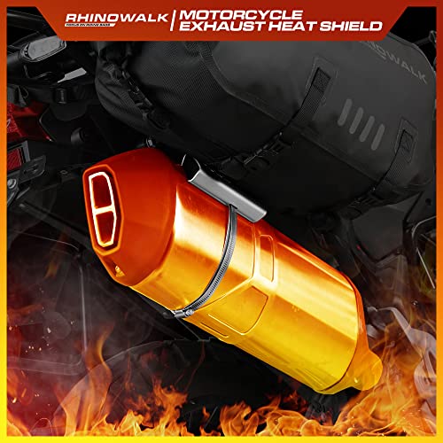 Rhinowalk Motorcycle Exhaust Heat Shield Universal Motorbike Exhaust Pipe Heat Cover Saddlebag Heat Insulation-Medium - size: M