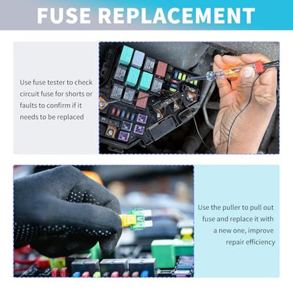 203PCS Car Fuses Assortment Kit with Car Fuse Tester & Puller,Cars Fuse Kit with Standard/Mini/Low Profile Mini,Fuses Automotive Kits (3A 5A 7.5A 10A 15A 20A 25A 30A 35A 40A)