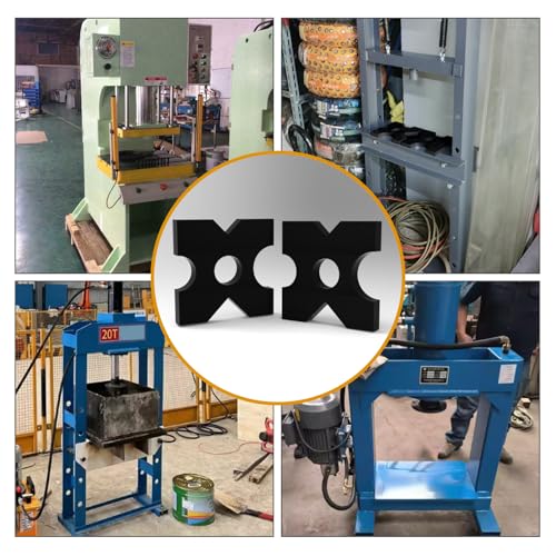 2 Pack Hydraulic Press Plates, 7" x 7" x 1" H Frame Thickened Arbor Press Plate, 20 Ton and 32 Ton Shop Metal Press Plates with 5 Notch