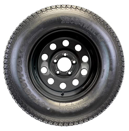 eCustomrim 2-Pack Trailer Tire Rim Assembly ST205/75D15 5 Lug Black Mod