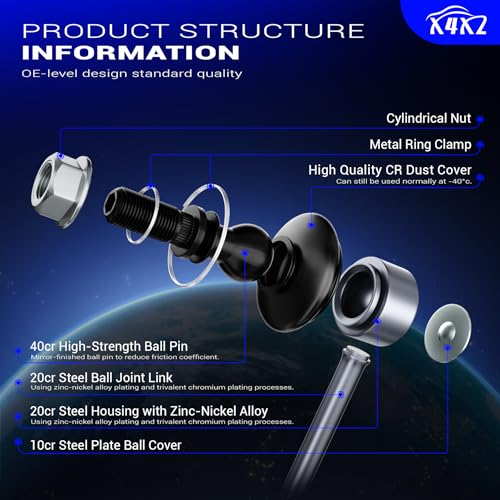 X4XZ K80235 Zinc-Nickel Alloy Front Stabilizer Sway Bar Links for Mazda BMW - size: K80235