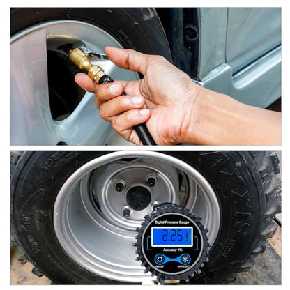 Nilight Digital Tire Inflator Portable Pressure Gauge 250 PSI Air Chuck - color: Tire Inflator Gauge Style 1