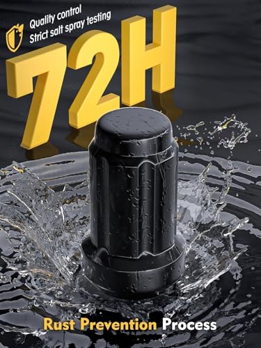 MIKKUPPA M12x1.5 Lug Nuts, Black 16PCS Spline Drive 17mm Hex ATV Tire Nuts - color: Black, size: M12x1.5, style: 23 PCS
