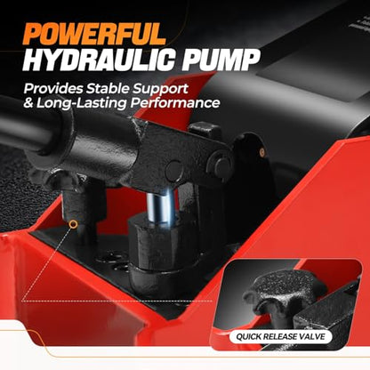 Auto Dynasty Truck Clutch & Flywheel Jack, Heavy Duty Hydraulic – 300 lbs Capacity, 18" Pump Handle, 11.3" to 38.6" Lift Range, with Splined Alignment Shafts & Swivel Casters