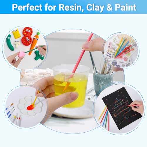 Gartful Resin Mixing Cups and Sticks, 70 Packs Epoxy Measuring Cups Kit - 20PCS 200ml Disposable Graduated Cups, 50PCS Pointed Stir Sticks for Mixing Paint, Stain, Epoxy, Resin - color: Clear cups+point stick, size: 200ml