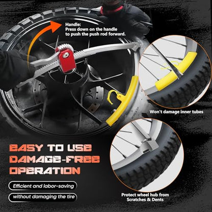 Dirt Bike Tire Changing Tool Kit Complete Package for Motocross, Enduro, Dirt Bikes 16" to 21" Wheels, Includes 15/17/20/25mm Axles, Colorful