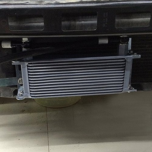 GRAND ORANGE Engine AN10 Oil Cooler + Thermostat Plate + 2 * Oil Lines Kit - size: 19 Row 10 AN+Thermostat Plate