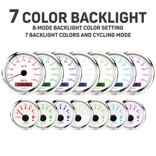 RACETECH 6 Gauge Instrument Set 120 MPH 8000 RPM - White Dial