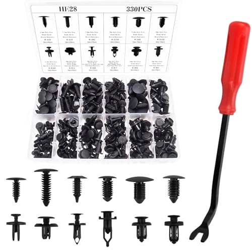 ANTS PART 330Pcs Car Bumper Clips Plastic Rivet Fasteners Push Retainer Kit