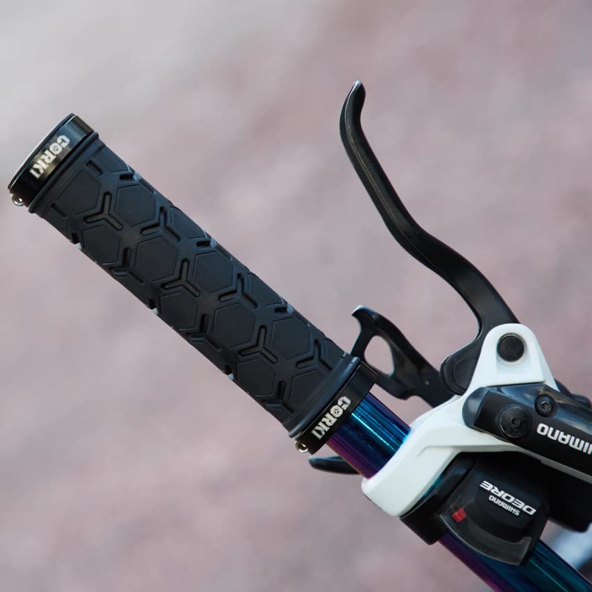 corki Mountain Bike Grips Lock On,Anti-Slip Shock Absorbing Bike Handlebar Grips