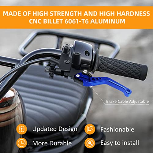 M MATI Upgrade Universal 7/8" 22mm Handlebar Brake Master Cylinder Clutch Lever Set Left & Right Motorcycle Levers Compatible with Yamaha Honda Kawasaki Suzuki Harley(Blue) - color: Blue
