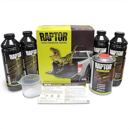 U-POL Raptor Black Urethane Spray-On Truck Bed Liner Kit, 4 Quarts