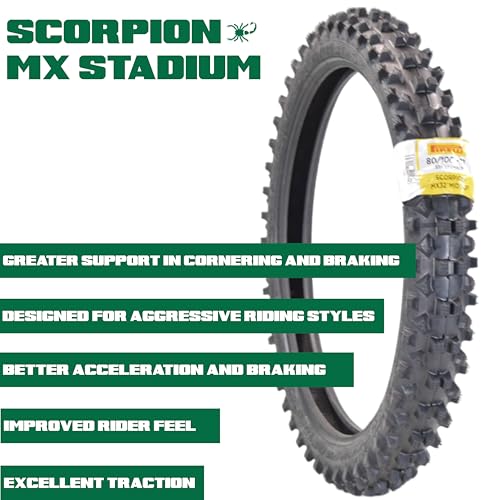 Pirelli Scorpion MX Mid-Soft Stadium Set: 80/100-21 Front & 120/80-19 Rear - size: 80/100-21 M/C 51M, 120/80-19 NHS 63M