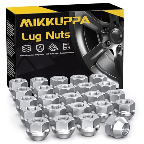 MIKKUPPA M14x1.5 Open End Lug Nuts, Chrome Conical Bulge Seat Short Nuts - color: Chrome, size: 14x1.5 - 24 PCS