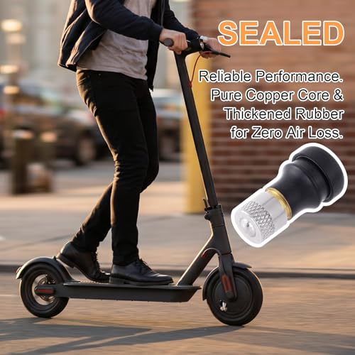 Tubeless Tire Valve Stems for Electric Scooter - color: Black&Yellow&Silver, 2 Pcs