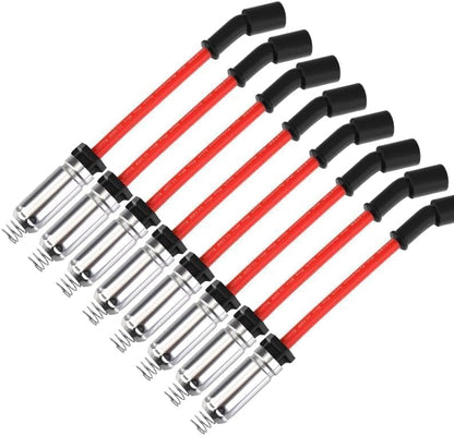 10.2MM Spark Plug Wire Set for Silverado Sierra 5.3L 6.0L 6.2L 6.6L V8 Red