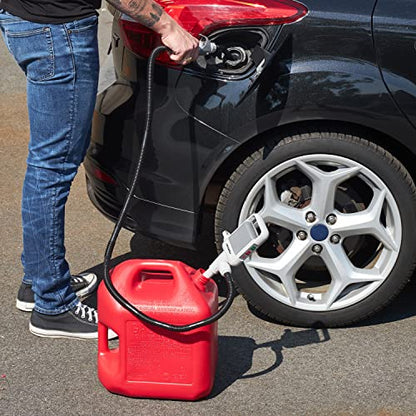 Deway Auto Fuel Transfer Pump, Flow Control Nozzle, D Battery, 2.4 GPM Flow - style: Hand Trigger Nozzle w/ Plastic Hose