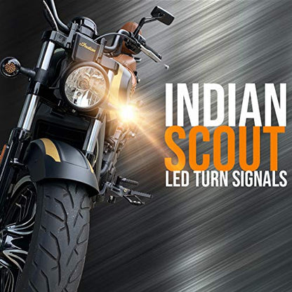 Eagle Lights Sunburst LED Front and Rear Turn Signals, fits Indian Scout, Pair of 2 - color: Scout LED Turn Signals