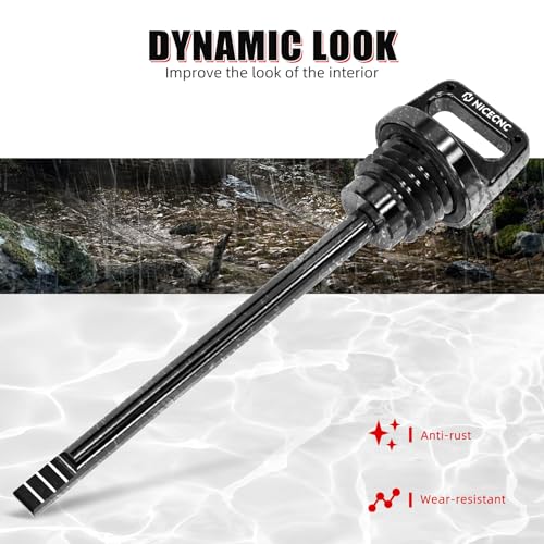 NICECNC Oil Dipstick with Holes Black,T6 Aluminum - color: black