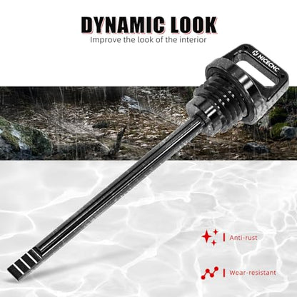 NICECNC Oil Dipstick with Holes Black,T6 Aluminum - color: black