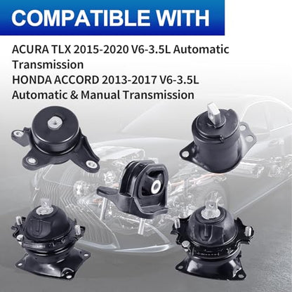 5PCS Engine Mount Set for Acura TLX 2015-2020, Accord 2013-2017 V6 3.5L - size: 2013-2017 Honda Accord V6 3.5L