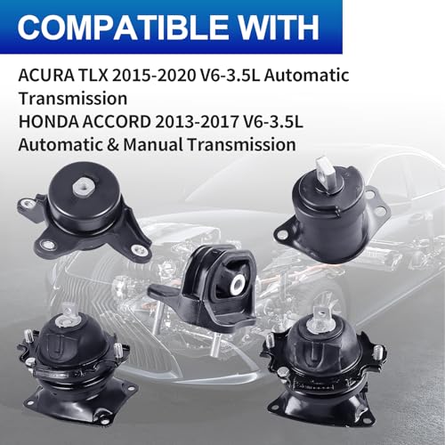 5PCS Engine Mount Set for Acura TLX 2015-2020, Accord 2013-2017 V6 3.5L - size: 2013-2017 Honda Accord V6 3.5L