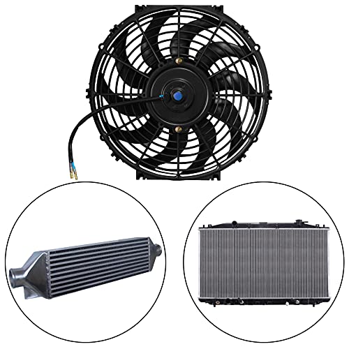 MuHize 12" Automotive Electric Radiator Cooling Fan with Mount Kit 12V 80W - size: 1Pcs-12 inch