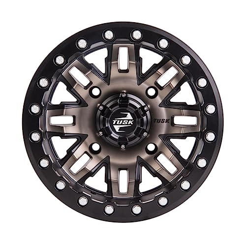 TUSK 4/156 Teton Beadlock Wheel 14x7 4.0 + 3.0 Smoke/Black for Kawasaki Mule Pro-FXT 820 2015-2023