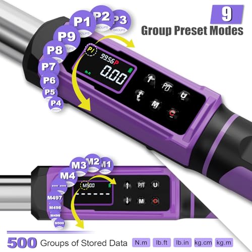 ANPUDS Digital Torque Wrench 3/8 Drive, 1.5-99.6 Ft-lb, ±1% Accuracy
