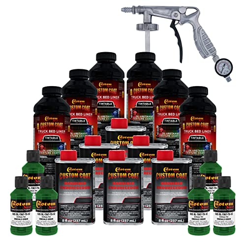 Custom Coat Emerald Green 1.5 Gallon Urethane Spray-On Truck Bed Liner Kit