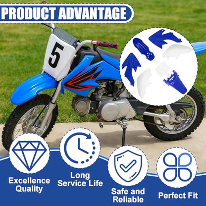 Podoy CRF50 Body Fender Kit Plastic Fairing 7PCS with Bolts (Blue) - style: Blue