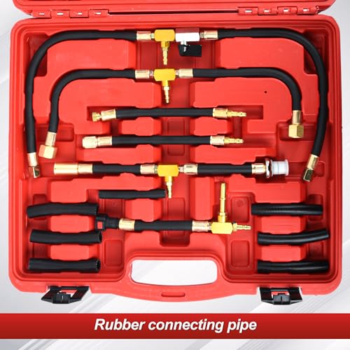 Fuel Injection Pressure Tester Kit Gauge 0-140 PSI Pro Auto Fuel Pressure Gauge for Fits Most Cars and Trucks