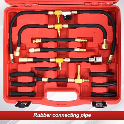 Fuel Injection Pressure Tester Kit Gauge 0-140 PSI Pro Auto Fuel Pressure Gauge for Fits Most Cars and Trucks