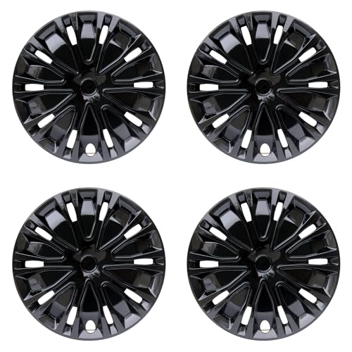 14 inch Hubcaps ABS Replacement for Steel Wheel（Non-Alloy） Snap-on Set of 4 - color: BK-Black, size: 14-inch
