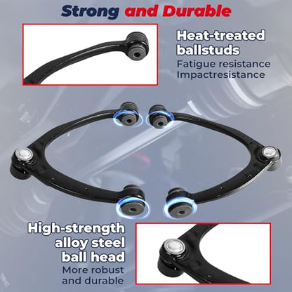 MOSTPLUS Front Suspension Upper Lower Control Arms Compatible With 2007-2013 Chevy Silverado GMC Sierra 1500 Yukon Cadillac Escalade 12pc Set - size: Front Suspension Kit-12pcs