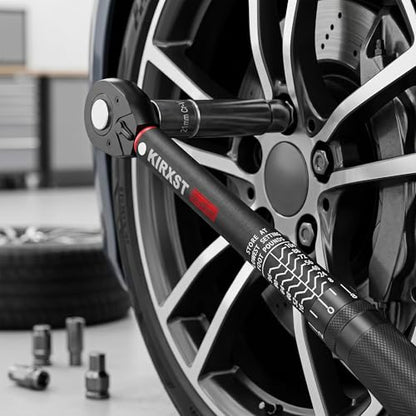 3/8" Drive Torque Wrench 8-104Ft.-Lb./10.9-141.1 Nm, Two-way Adjustable 72-tooth Click Torque Wrench, Dual Scale, ±3% Accuracy Wrench, Suitable for Maintenance Bicycles, Cars and Trucks - size: 3/8"