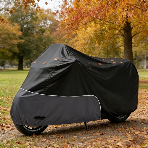 Motorcycle Cover 300D Heavy Duty Waterproof 96 Inch, Grey - color: Grey, size: 96"