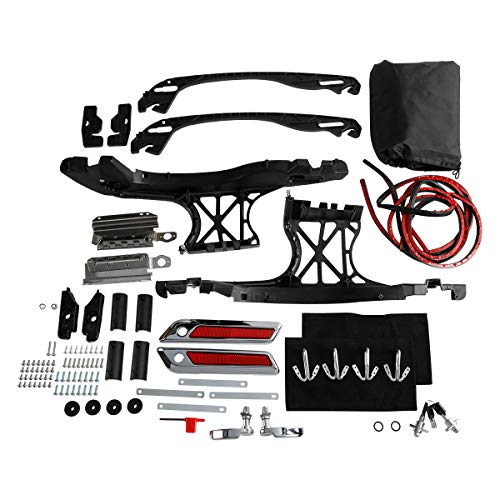 TCT-MOTORPARTS 4" Stretched Extended Hard Saddlebags Fit For Harley CVO Touring Road King Electra Glide Road Glide FLHX FLHR 2014-2024 - color: Unpainted Black w/ Latch Keys