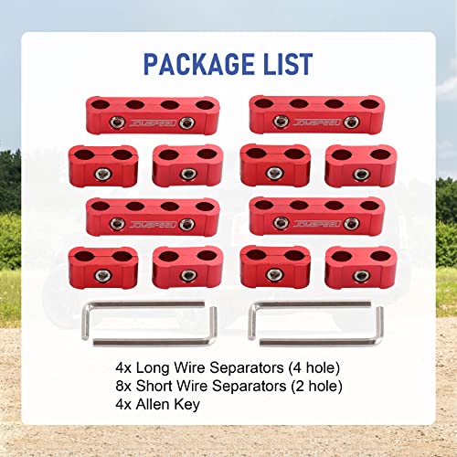 JDMSPEED Engine Spark Plug Wire Separator Divider 8mm 9mm 10mm Red 12pcs