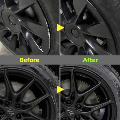 FOLLOWIN Matte Black Rim Touch Up Paint, Car Wheel Scratch Repair Kit - color: matte black